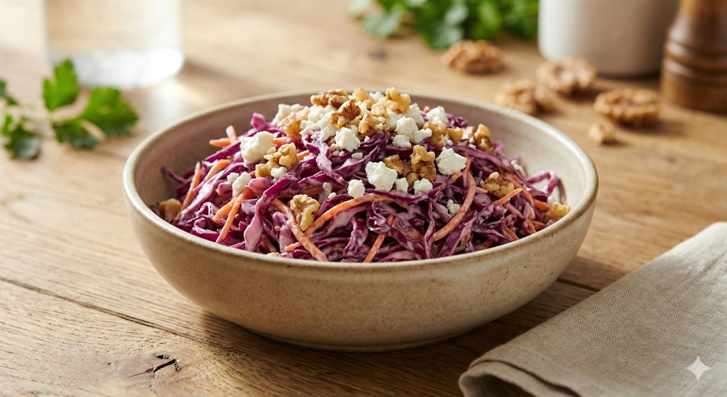 Rotkohl-Feta-Walnuss-Salat
